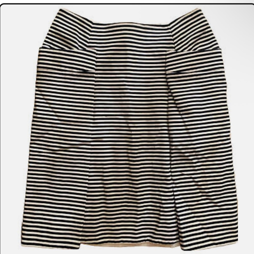 Kate Spade Black and White Striped Pencil Skirt